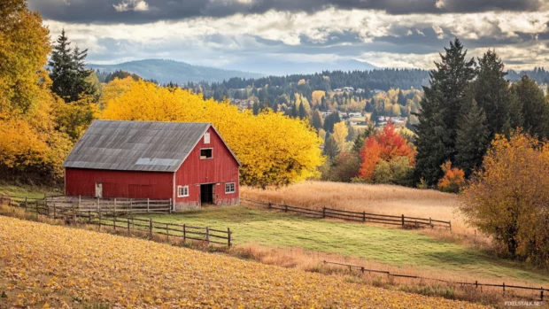 Whispers of pretty autumn breezes over the valley.