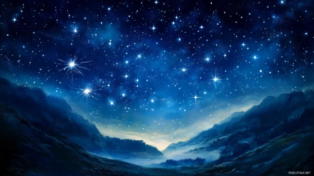 Whispers of stars scattered across a valley.