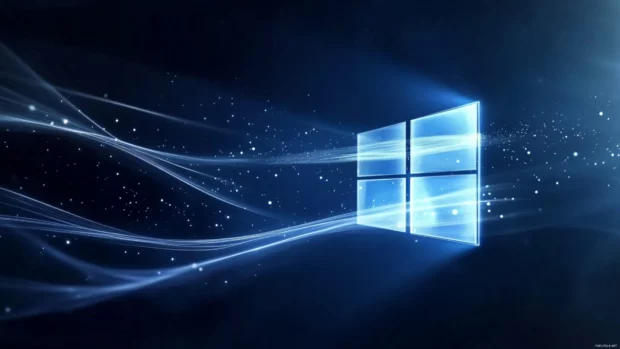 Windows 11 lock screen wallpaper with soft glowing lines and elegant motion.