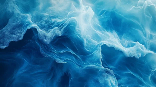 Windows 11 wallpaper download featuring stunning blue abstract waves, ultra sharp details, perfect for desktop lock screens.