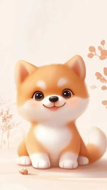 With tiny paws and a tilted head, this charming puppy suits lovers of cute animal wallpapers for mobile.