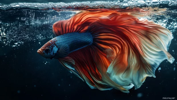 betta fish close up.