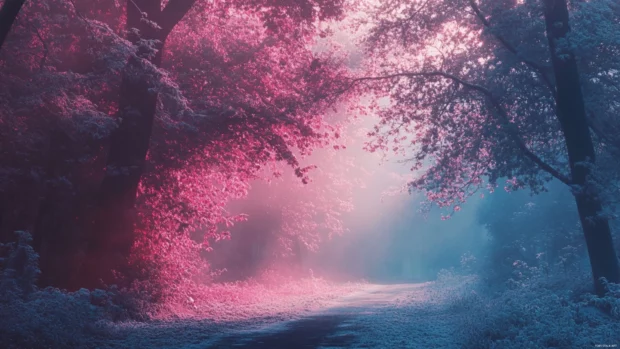 cool aesthetic wallpaper for wide screen, dreamy tones, highly detailed scene.