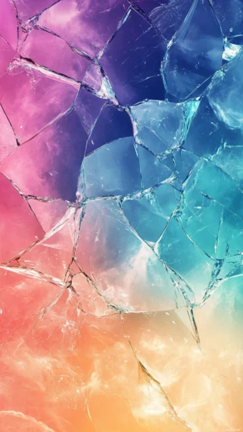 cracked glass wallpaper for iPhone with broken screen illusion.