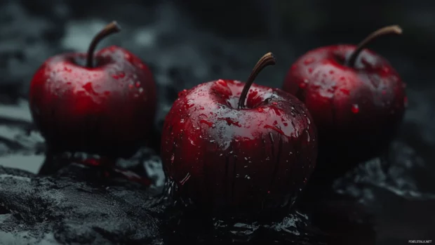 dark aesthetic rotten apples image.