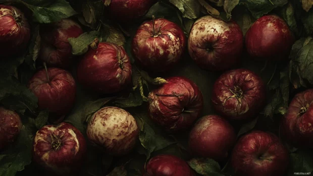 high resolution rotten apples background.