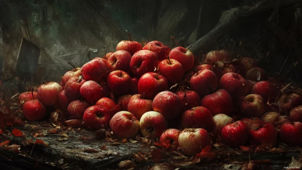 rotting apple pile wallpaper.