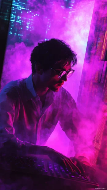 vaporwave cyberpunk aesthetic phone wallpaper.