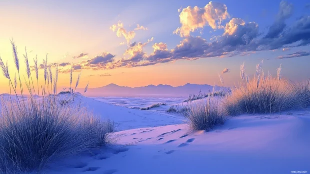2560x1440 wallpaper for PC with Peaceful desert dunes with shifting sands and dramatic evening light reflecting nature contrasts.