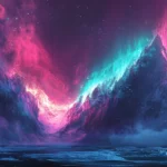 3440x1440 ultra wide capture of a glowing aurora dancing across icy arctic landscapes.