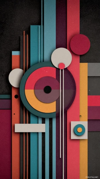 A Modern Geometric style adapted for iPhone featuring clean shapes and vertical visual rhythm.