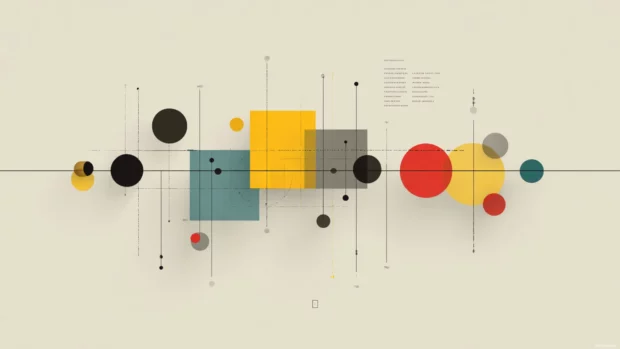 A clean and balanced layout of Modern Geometric elements arranged in a horizontal grid with depth.