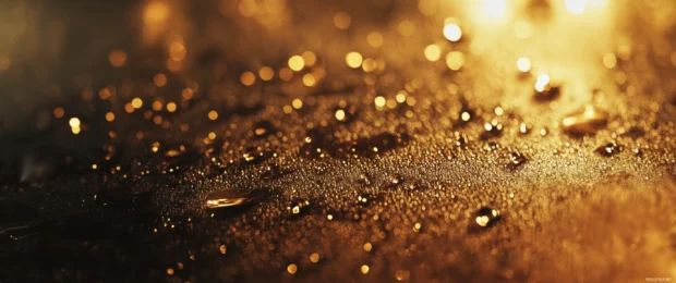 A close up of raindrops on glass reflecting city lights in crisp 3440x1440 ultra wide format.