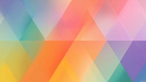 A colorful geometric wallpaper showcasing overlapping pastel triangles blending into soft gradient background.