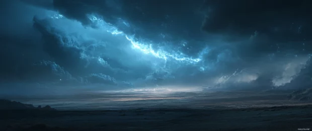 A dramatic storm sweeping across open plains captured in 3440x1440 resolution with cinematic tension.