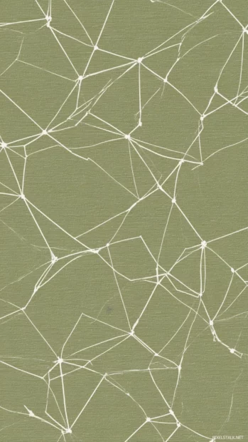 A green geometric phone wallpaper displaying minimalist line based pattern over soft olive background.