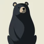 A single aesthetic bear illustrated in minimalist flat style with soft shadows.