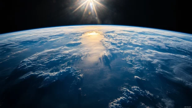 A view of Earth from the International Space Station perspective.