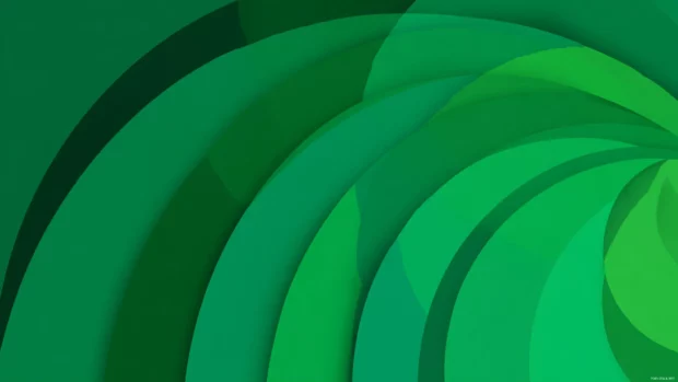 Abstract Green Geometric arcs and ellipses radiating from the center on a flat design.