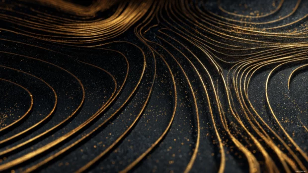 Abstract golden lines shaping a complex geometric system with premium aesthetics.