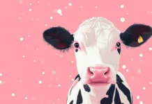 Add personality to your desktop by showcasing pink cow spots design layered with delicate pastel details.