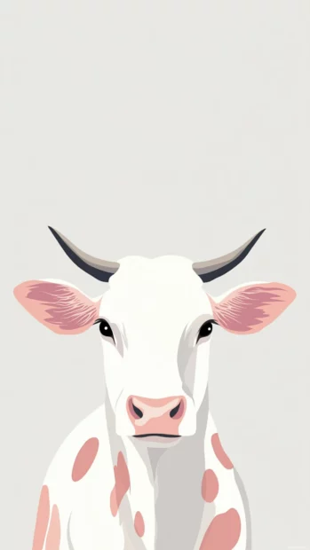 Add sophistication to your iPhone with a minimalist take on pink cow spots illustration featuring muted tones.
