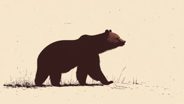 Against a gentle pastel backdrop, a minimalist brown bear silhouette adds a touch of elegance for a minimalist brown bear wallpaper aesthetic.