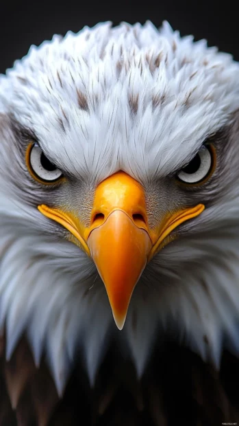 Bald eagle close up wallpaper for iPhone showing the intense focus in the eagles eyes.