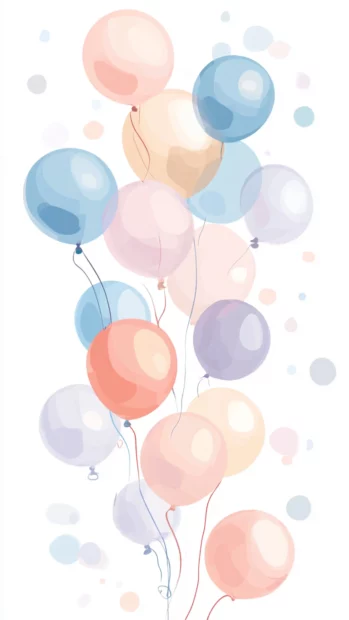 Balloon garland in pastel palette for aesthetic birthday setup.