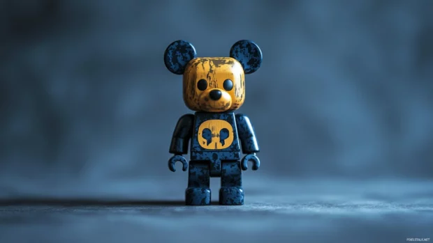 Bearbrick wallpaper capturing a high resolution image of a Bearbrick figure on a simple backdrop.