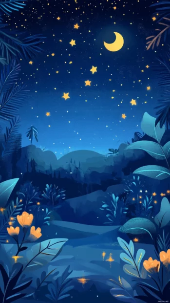 Birthday design with a magical starry night theme.