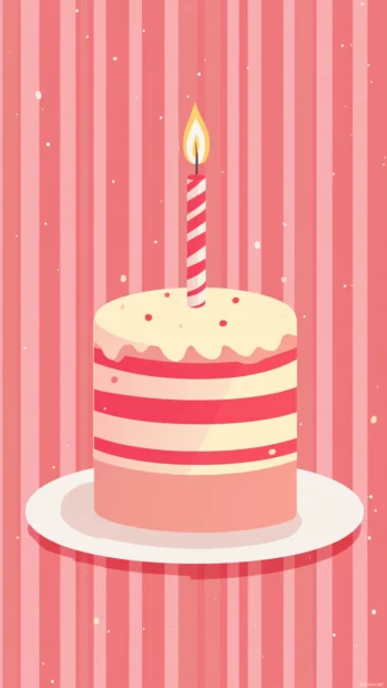 Birthday featuring subtle stripes and one central icon.