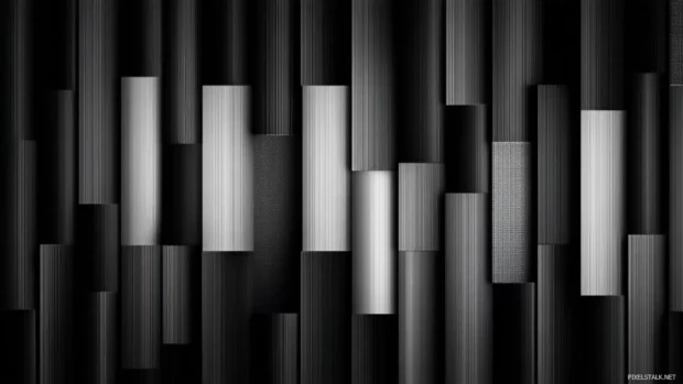 Black Geometric grid blending seamless symmetry with soft fading vertical patterns.