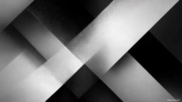 Black and white geometric desktop wallpaper variant applied in deep contrast with smooth line intersections.