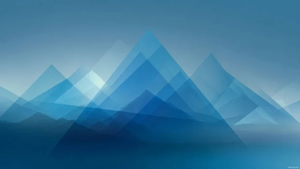 Blue Geometric background with abstract overlapping triangles forming a mountain like texture.