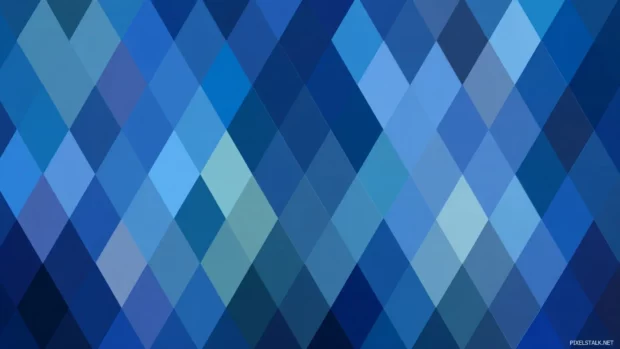 Blue geometric background showing seamless tile of dark blue and light blue diamond pattern in minimal design.