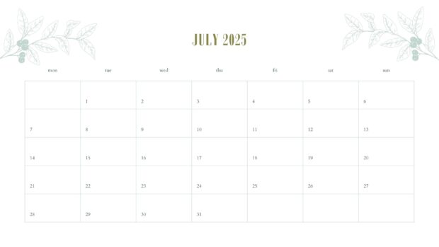 Calendar 2025 July PC Wallpaper HD (3).