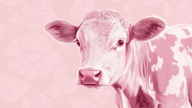 Capture the beauty of pastel pink cow print using smooth gradients and eye catching patterns for wide screens.