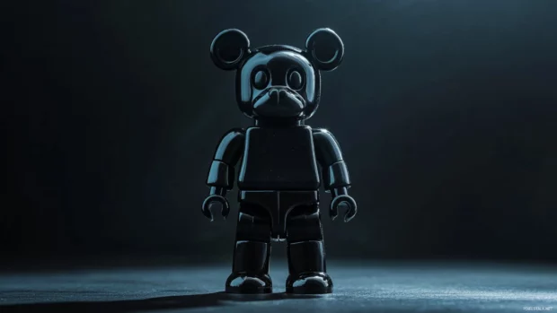 Classic Bearbrick edition displayed in a spotlight with plain dark background.