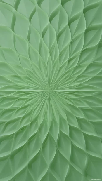 Curved Green Geometric motif radiating symmetry with clean minimalist tones.