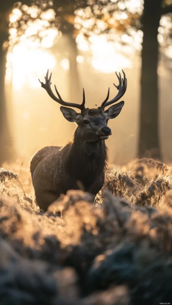 Deer framed by soft morning light.
