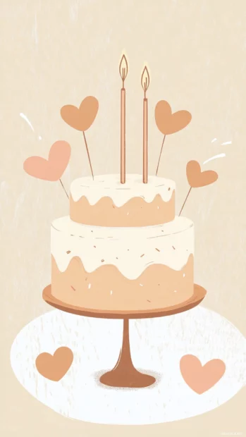 Delicate birthday with minimal hearts and neutral tones.