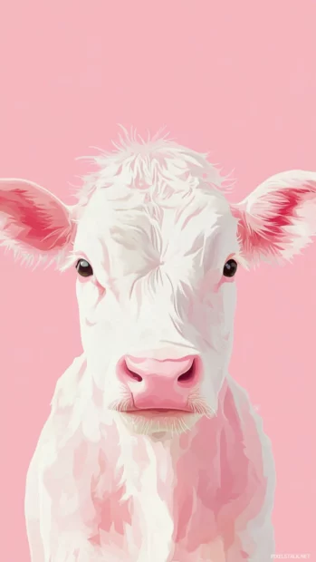 Develop a chic fashion inspired iPhone look by featuring chic pink cow wallpaper in a sleek modern style.