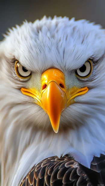 Eagle close up wallpaper 4K for iPhone capturing the birds eye with incredible clarity.