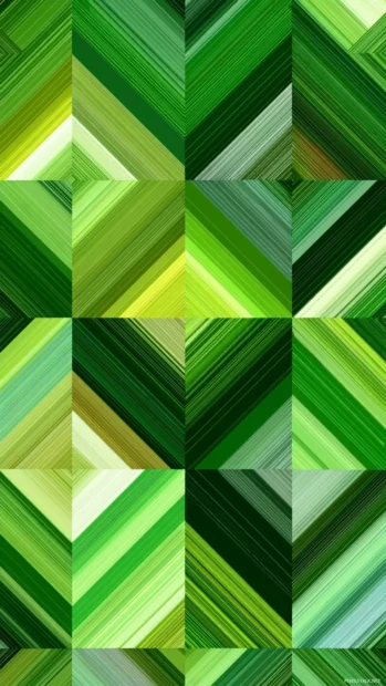 Elegant Green Geometric repetition of rhombus shapes creating a tiled mobile wallpaper.