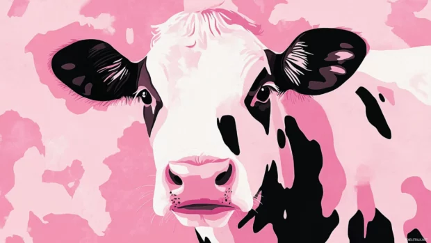 Explore a playful interpretation of pink cow print wallpaper blending bold shapes and soft pink shades for desktop use.
