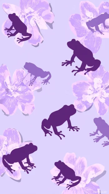 Froggy wallpaper 4k for mobile with flat frog silhouette tiles on soft lilac background creating calm mood.