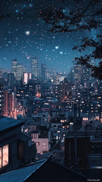 From a quiet Tokyo rooftop, a peaceful moment looking out over the twinkling city lights.