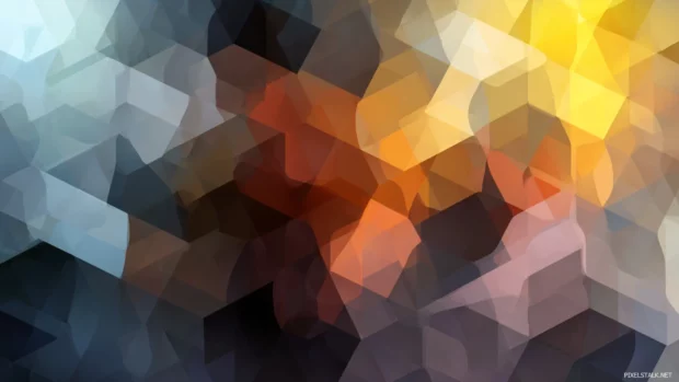 Geometric desktop vector wallpaper with crisp flat polygons arranged in harmonious abstract mosaic style.