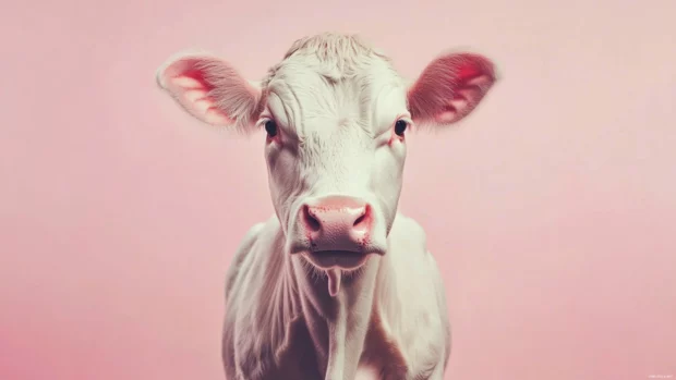 Give your desktop a chic upgrade with trendy pink cow print crafted in elegant symmetry and soft tones.